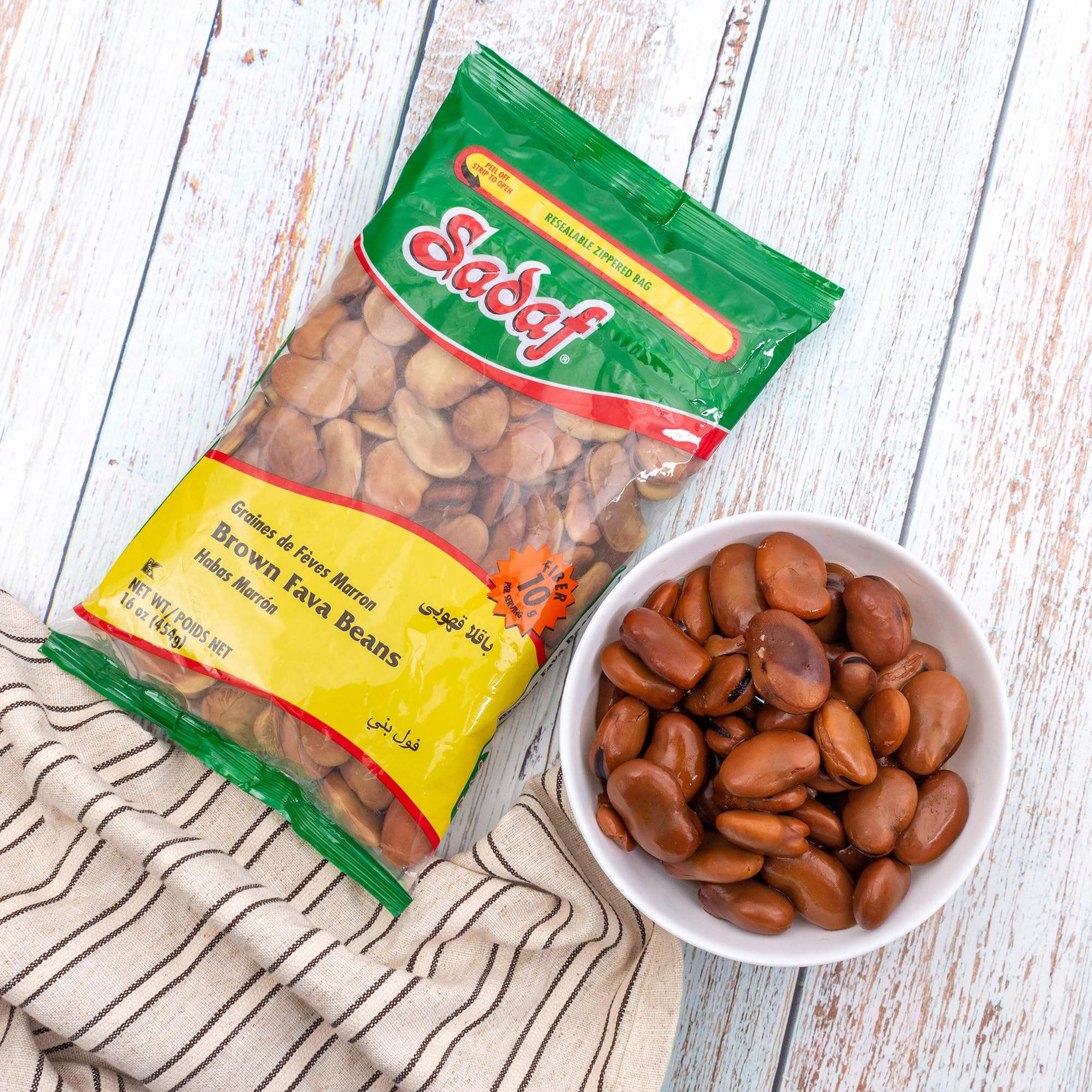 Sadaf Brown Fava Beans 16 oz - Whole Fava Beans for sprouting and cooking - Dry Brown Fava Bean - Natural, Vegan, Kosher - Product of US - Image 3
